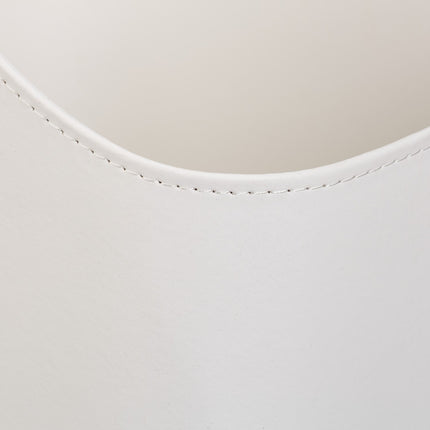 Wooden basket Imitation leather Cream White