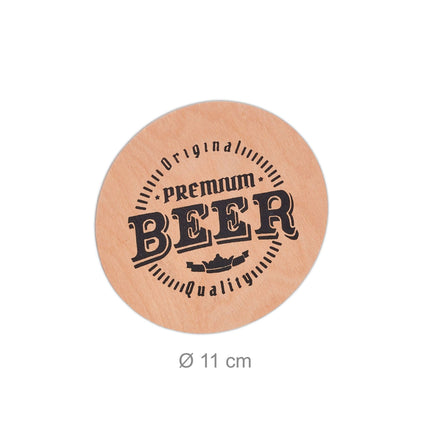 Wooden beer holder with bottle opener