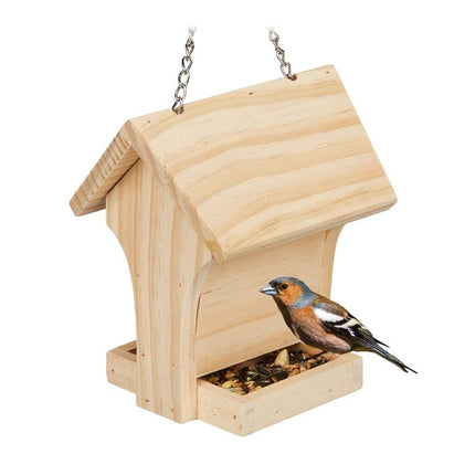 Wooden bird feeder