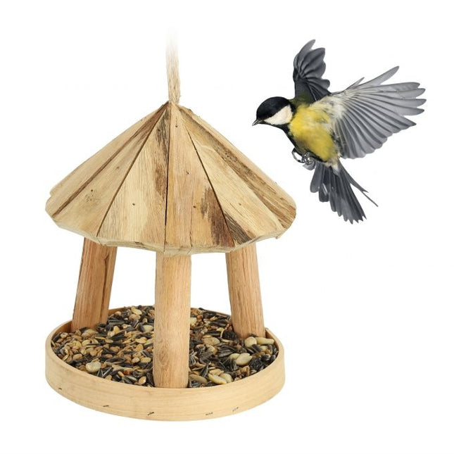 Wooden bird feeder