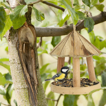Wooden bird feeder