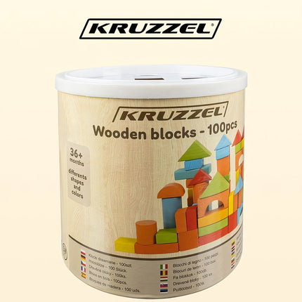 Wooden blocks - 100 pcs. Kruzzel 22666