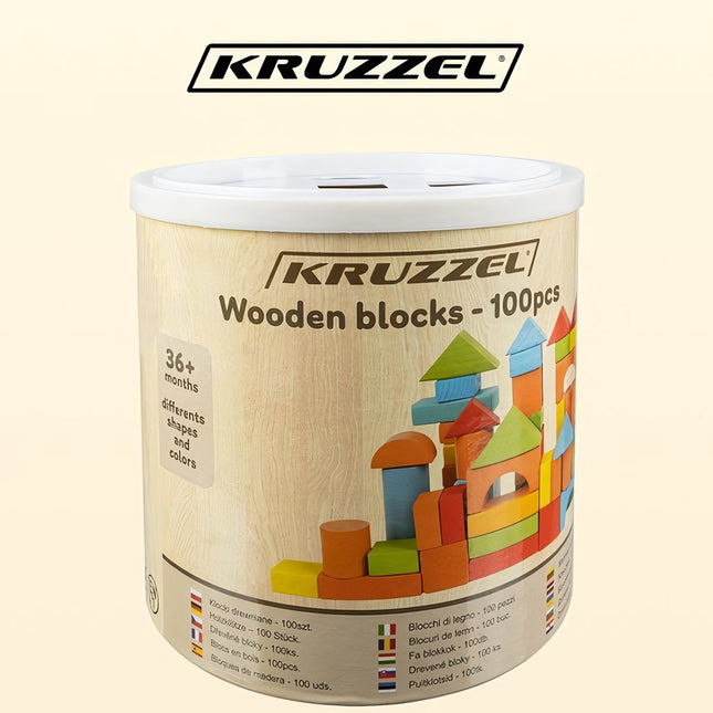 Wooden blocks - 100 pcs. Kruzzel 22666