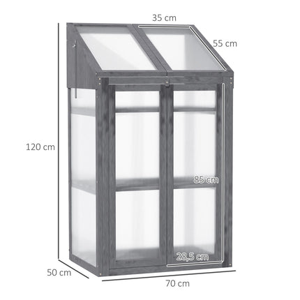 Greenhouse with cold frame, 3 shelves, winter proof