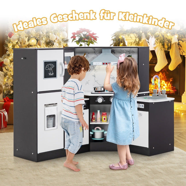 Wooden corner children's kitchen with light & sound & board & accessories children's kitchen play kitchen wooden kitchen coffee