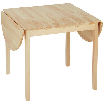 Foldable Pine Wood Dining Table, Drop-Leaf, Seats 4-6