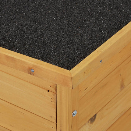 Wooden dog house with hinges