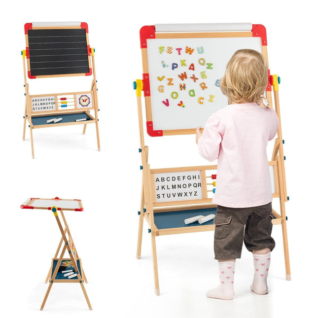 Wooden easel Rotatable standing children's easel 62 x 45 x 118 cm