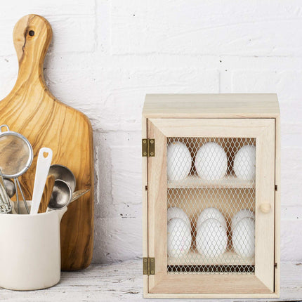 Wooden egg cabinet