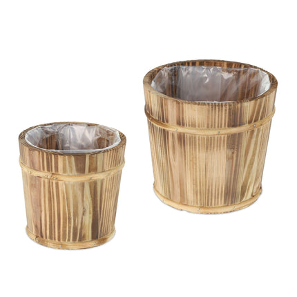 Wooden flower pot - set of 2