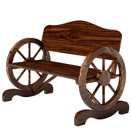 Garden bench with 2-seat wheels, weatherproof, limit of 240 kg