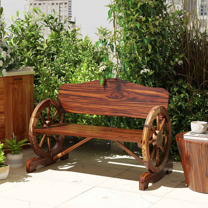 Garden bench with 2-seat wheels, weatherproof, limit of 240 kg