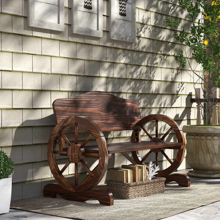 Garden bench with 2-seat wheels, weatherproof, limit of 240 kg