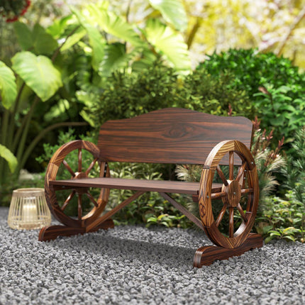 Garden bench with 2-seat wheels, weatherproof, limit of 240 kg