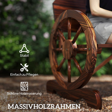Garden bench with 2-seat wheels, weatherproof, limit of 240 kg