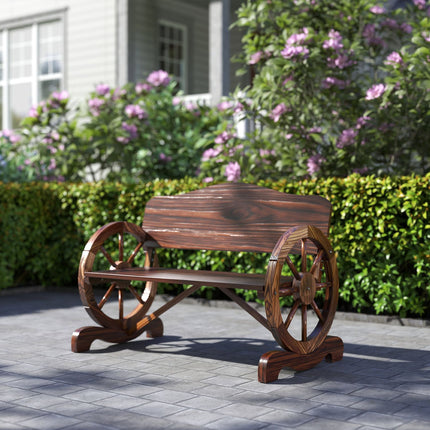 Garden bench with 2-seat wheels, weatherproof, limit of 240 kg