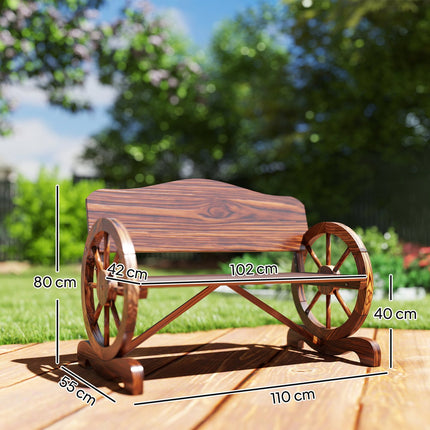Garden bench with 2-seat wheels, weatherproof, limit of 240 kg