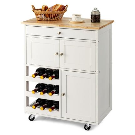 Wooden kitchen trolley serving trolley kitchen trolley with 3 wine racks