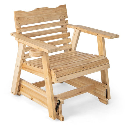 Wooden outdoor rocking chair 80 x 81 x 87 cm natural