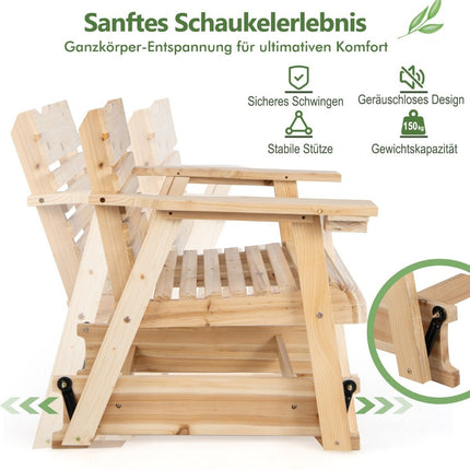 Wooden outdoor rocking chair 80 x 81 x 87 cm natural