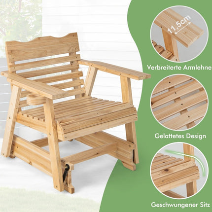 Wooden outdoor rocking chair 80 x 81 x 87 cm natural