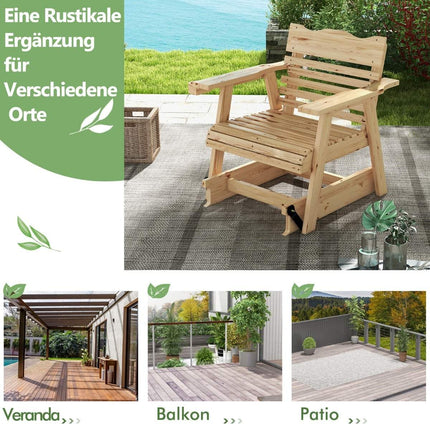 Wooden outdoor rocking chair 80 x 81 x 87 cm natural