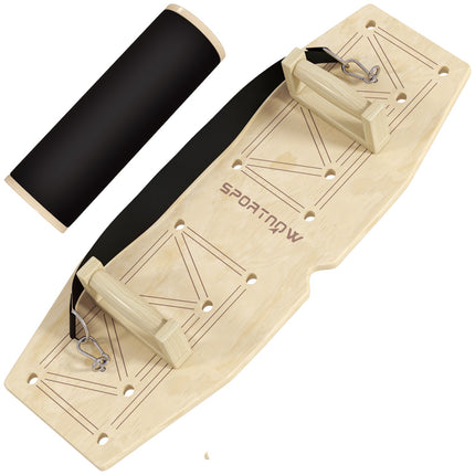 Wooden push-up bars with resistance bands, 11 exercises