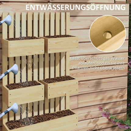 Adjustable wooden raised garden bed with trellis 60x16x100 cm