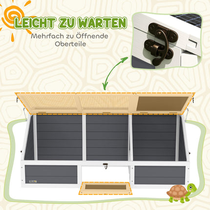 Outdoor wooden turtle cabinet, light grey, 120x55x50 cm