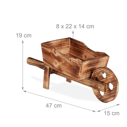 Wooden wheelbarrow for plants