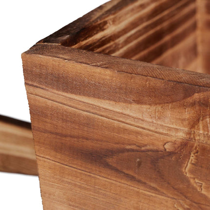 Wooden wheelbarrow for plants