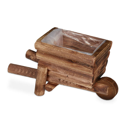 Wooden wheelbarrow for plants - set of 2
