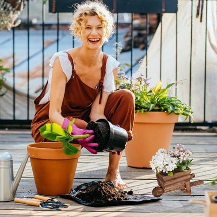 Wooden wheelbarrow for plants - set of 2