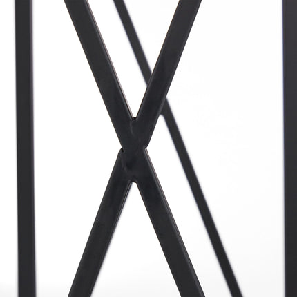 Wood shelf in black steel