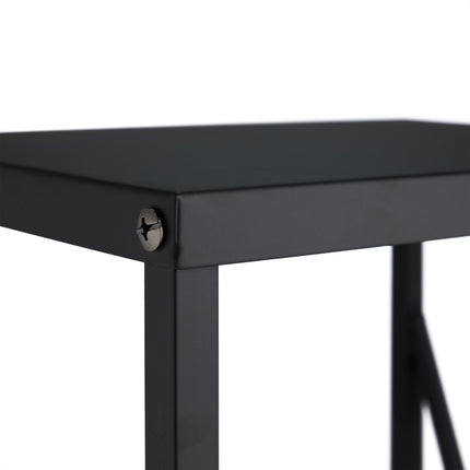 Wood shelf in black steel