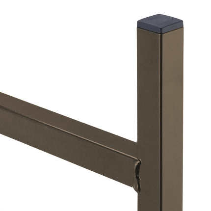 Wood shelf in brown steel