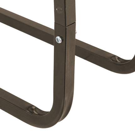 Wood shelf in brown steel