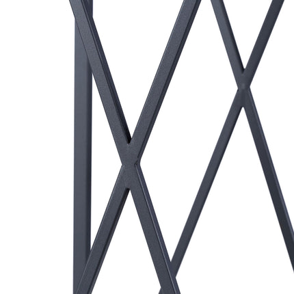 Wood shelf in gray metal