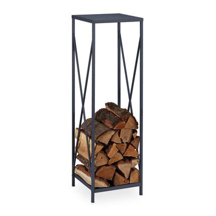Wood shelf in gray metal