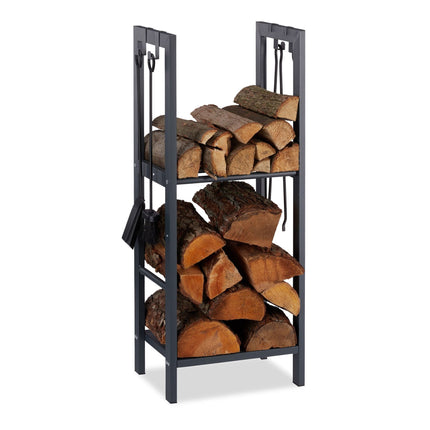 Wood stand with 2 shelves