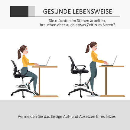 Ergonomic swivel office chair, height adjustable with footrest