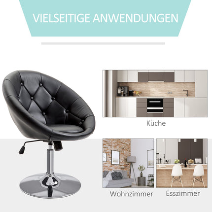 Adjustable swivel office chair, PU & steel, black/white