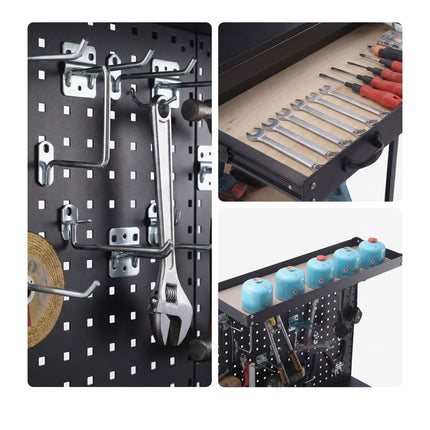 Workbench With Pegboard, Drawer, 19-Piece Tool Set