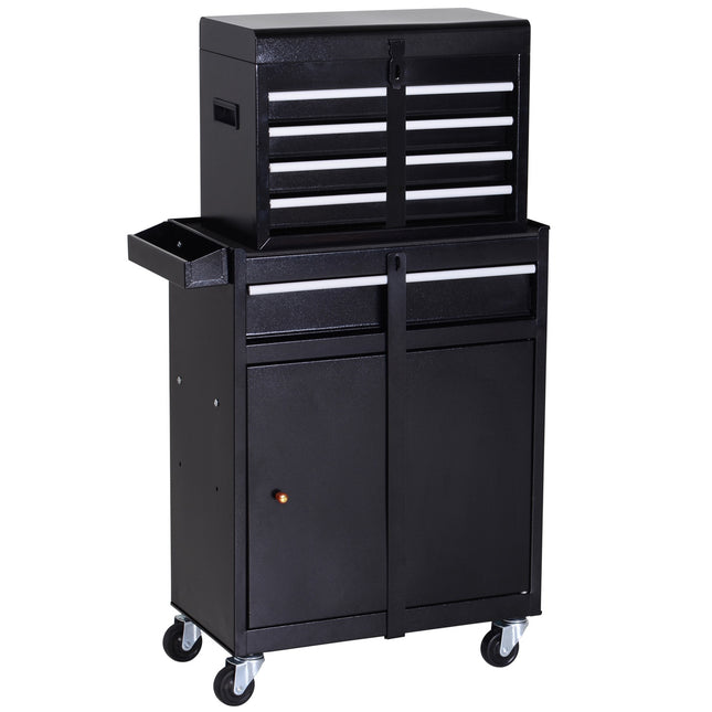 Metal workshop trolley with 5 drawers and 360° wheels
