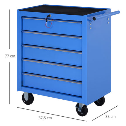 Mobile workshop trolley with 5 drawers - Red