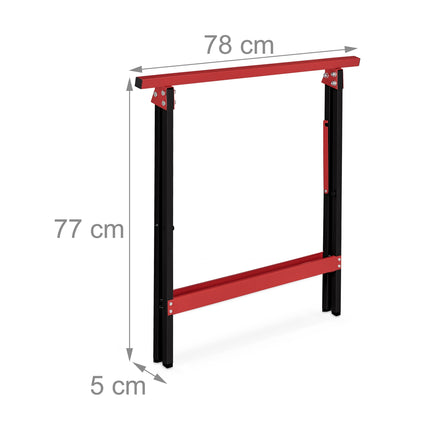 Work trestle set of 2 red/black