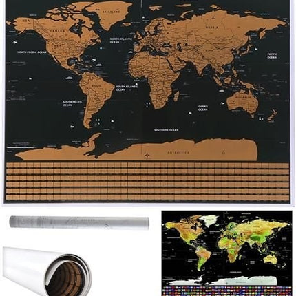 World map - scratch card with flags