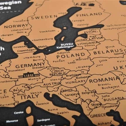 World map - scratch card with flags