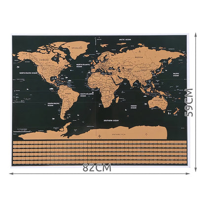 World map - scratch card with flags + accessories 23442