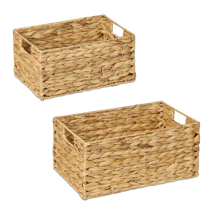 Woven Storage Baskets Set of 2 – Water Hyacinth